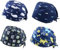 Amexo 4 Stück OP Haube Baumwoll Peeling-Mütze mit Schweißband und Knöpfen Chirurgische Hut Staubkappe Verstellbar Bandana Cap Kochmütze für Damen Herren