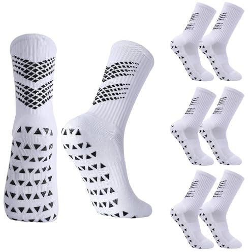 Utensilsto 3 Paar Fußballsocken Kinder 35-38 Rutschfeste Sportsocken Anti Rutsch Grip Jungen Fußball Socken Kinder Trainingssocken für Fußball Laufen Basketball Rugby Tennis