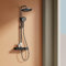 EMKE Duschsystem mit Thermostat, Regendusche Duschsystem Schwarz Matt, mit großer 36x24 cm Regendusche, 3 Strahlarten Handbrause, höhenverstellbarer Brausestange und Schlauch, Duscharmatur Komplettset
