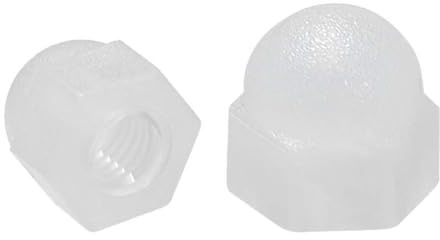 TA-VIGOR M3 Nylon Cap Nut, White Hex Acorn Dome Nut Caps Fully Threaded Plastic Nuts for Bolts Screws Studs 10 Pcs