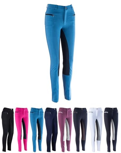 RL24 HKM by Reiterladen24 - Kinder Reithose Vollbesatz BASICLINE blau/schwarz 152