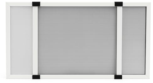 Zanzariere Estensibile in fibra di vetro con telaio in alluminio per finestre facile da montare (Telaio Bianco, H50x70/132 cm)