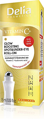 Delia Cosmetics - Roll On Eye Roll On mit Vitamin C - Ein strahlendes, mit Feuchtigkeit versorgtes, jüngeres Aussehen - Alle Hauttypen - Hyaluronsäure & Vitamin C - Anti Aging - 15ml