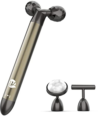 Wotocare ''3 in 1'' Beauty Bar Electric Facial Massager - Face Firming and Anti-Wrinkle - Face Lift for all areas - Forehead, Cheeks, Eyes, Nose, Neck, Arm - Black.