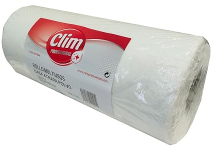 Clim Profesional - Rollo Multiusos de Gasa Para Cubrir Cepillos o Mopas con Alto Poder Atrapa Polvo | Rollo 37 Metros con Precorte 39x27 cm