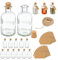 Relaxdays Dekogläser 16er Set, Glasflaschen mit Korken, 125 ml, Gewürzgläser zum Befüllen mit Deko, transparent/Natur