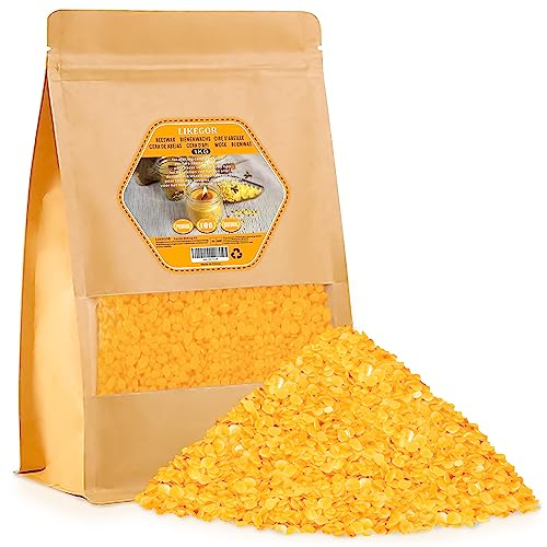 Aslanka Bienenwachs, hochwertig, 1 kg natürliches Bienenwachs, ideal für Naturkosmetik, Bienenwachstücher oder Kerzenwachs, nachhaltige Verpackung