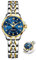 OLEVS Bicolor Armbanduhr Damen Metallarmband Elegante Edelstahl Damenuhr Kleine Modern Leuchtend Wasserdicht Uhr Damen mit Datum Schöne Silber Gold Quarz Frauen Uhr Blau Zifferblatt Geschenke