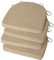FlyGulls Lot de 4 coussins de chaise de salle à manger texturés en forme de U avec attaches et envers antidérapant avec housse amovible (43,2 x 43,2 cm, beige)