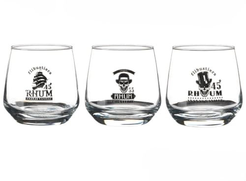 Vaso de ron decorado con punch 28 cl juego de 3