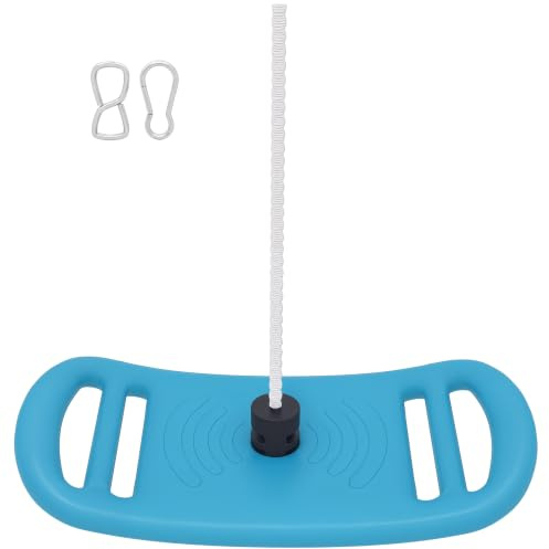AIYAPLAY Balançoire Enfant Extérieur et Intérieur, Corde Réglable, Bleu | Siège Balançoire Intérieur, Mousqueton, Charge Max. 70 kg, pour Enfants de 6 à 10 Ans