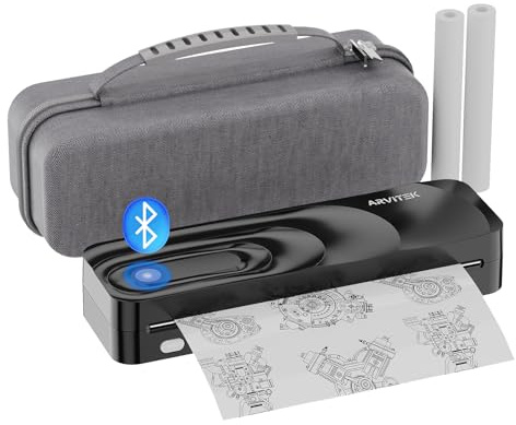 Arvitek Portable Wireless Thermal Printers for Travel, Inkless Bluetooth Thermal Printer Support 8.5 X 11 Letter & A4, Included Carry Bag & Paper kit, Mobile Printer for Phone Laptop