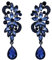 Clearine Damen Ohrringe Böhmisch Kristall Blume Hochzeit Braut Chandelier Tropfen Bling Dangle Statement Ohrringe Blau Schwarz-Ton