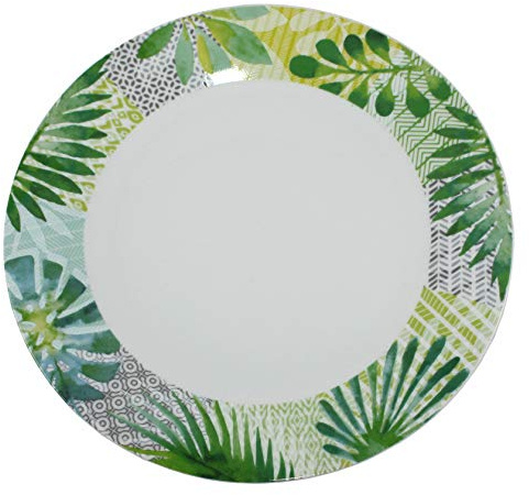 Topkapi Jungle TK-1016 – matplatta/frukosttallrik av porslin, Ø 27 cm, rund, 6 stycken