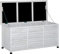 Outsunny Baúl de Almacenaje Exterior 284L Arcón de Jardín de Madera Impermeable con Tapa Abrible y Diseño Persiana 127x56x60 cm Blanco
