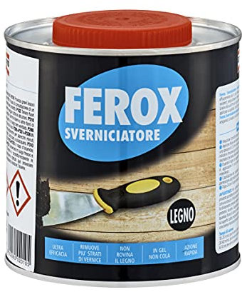 FEROX Sverniciatore Legno 750 ml, Rimuovi Vernice, Formula in gel, non cola, Prodotto per lavori artigianali, Non macchia, Azione rapida, ideale per tutti i tipi di legno, Incolore