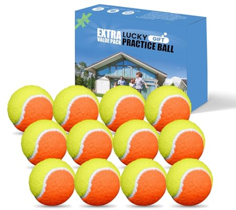 FINGER TEN Kids Tennis Balls for Kids Youth Beginners Practice Low Compression Value 12/18/24 Pack, Durable Bouncy Color Low Stage Pressureless, Playing for Indoor Outdoor Use (12 Pack-Orange)