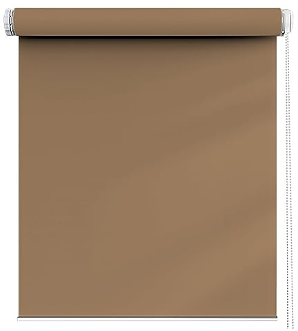 Tela Oscurecedora Ventana 65 x 150 cm, Protección UV y Sol, Estor Enrollable con Pinza, Fijación sin Taladrar, para Puertas y Ventanas, Gris Pardo