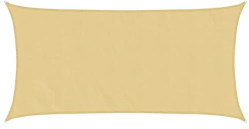 vidaXL Sonnensegel, Sonnenschutz UV Schutz für Balkon Garten Terrasse, Sonnendach Wasserfest, Windschutz Wetterschutz, Sandfarbe 4x2m 100% Polyester Oxford