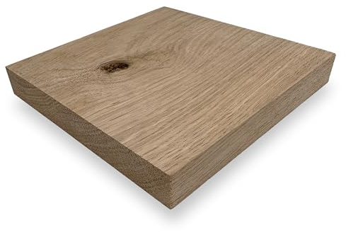 ZUSCHNITTPROFI.DE® Massivholzplatte aus Eiche (30 x 30 x 2,8 cm) – Eichenplatte, handgefertigte Holzscheibe aus glatt gehobeltem Eichenholz – DIY Holz für verschiedene Bau-Projekte