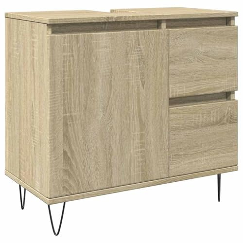 vidaXL Badrumsskåp sonoma-ek 65x33x60 cm konstruerat trä
