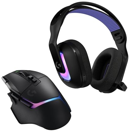 Logitech G G522 kabelloses Gaming-Headset und G502 X Plus kabellose Gaming-Maus – Lightspeed kabellose Maus und Headset-Combo mit RGB LIGHTSYNC – kompatibel mit PC/Windows - Schwarz