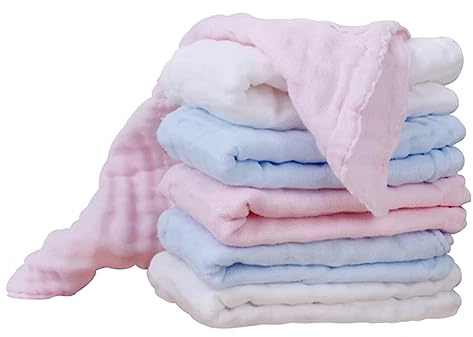 BESPORTBLE 6piezas Toalla De Gasa Para Bebés De Toallas De Algodón Puro Paños Cuadrados Versátiles y Paño Facial Para Uso Diario Casa Viaje
