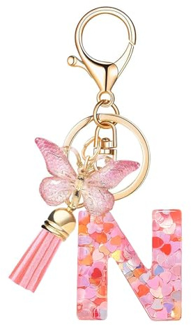 Olasfa Porte Clef Lettre Porte-clés Initiale pour Filles et Femme Résine