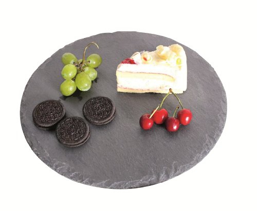 Getgastro - Plato de pizarra natural (circular, 38 cm de diámetro)