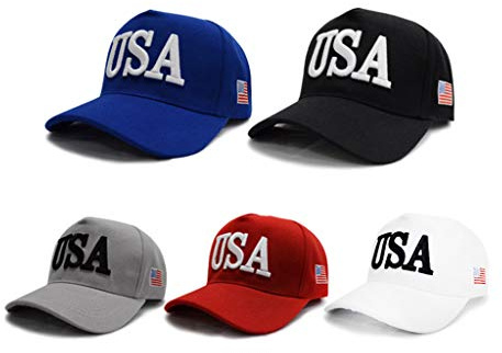 unknows Sombrero de béisbol, unisex adulto al aire libre Presidente Trump 2020 Campaña Gorra de béisbol EE.UU. 45 Bandera Americana 3D Bordado Snapback ajustable Trucker Hat 5 colores