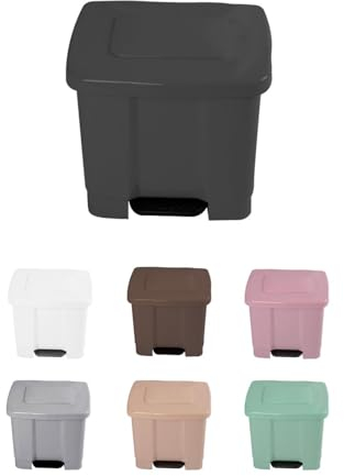 JARDIN202 - Cubo de Basura para el Reciclaje – Basurero con Pedal 35L con 2 Compartimentos | 35L (Gris oscuro)