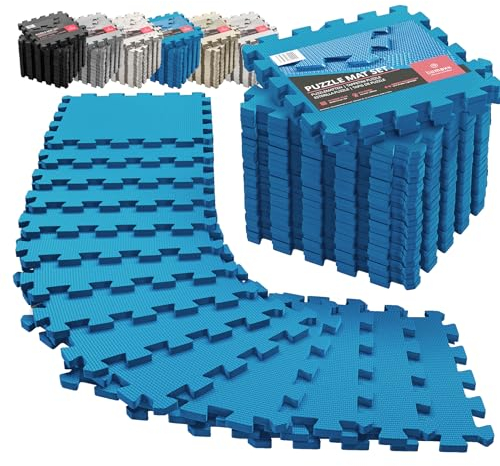 Tappeto Palestra Tappetino Fitness da Ginnastica a Puzzle - Pavimento Protettivo Incastro Tatami Gomma Allenamento Protezione Sport| Materassino Gommato Mattonella Pavimentazione per Home Gym Manubri