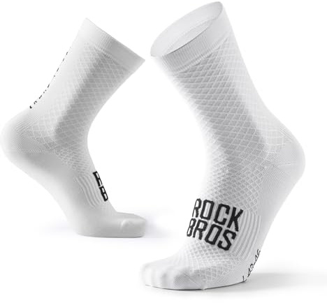 ROCKBROS Road-to-Sky Cykelstrumpor för Män, Sportstrumpor i Bomull, Cykelstrumpor, Andningsbara Strumpor för MTB, Löpning, Fotboll, Män och Kvinnor