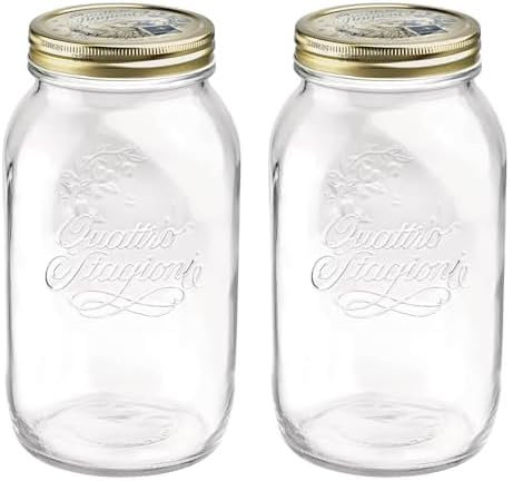 Bormioli Bote con Tapa, transparente, 1.5l (Paquete de 2)