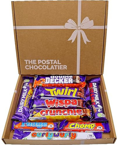 Dairy Milk Chocolate Gift Box Hamper, Full Sized Bars, Letterbox Friendly, Perfect for Presents, Surprises Birthdays and Treats, Twirl, Double Decker, Crunchie.
