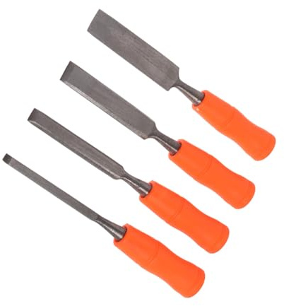 WOONEKY 4 Piezas Herramientas de Cincel al Ras para Tallar Madera Juego de Cinceles Manuales para Carpintería Herramientas para Tallar Madera Proyectos de Carpintería