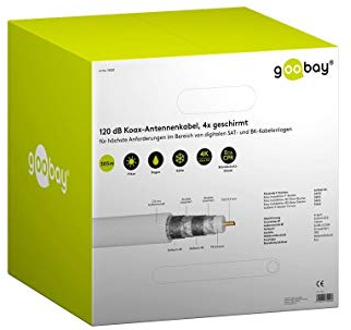Goobay 74020 120 dB Coaxial Antenna Cable 4x Shielded CCS 305 m White for Highest Requirements in Digital Satellite and BK Cable Systems