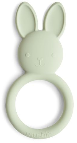 Mushie Anillos de Dentición para Bebés con Diseño de Liebre | Juguetes para Bebés de Silicona sin BPA | Material Durable | Soft Yellow