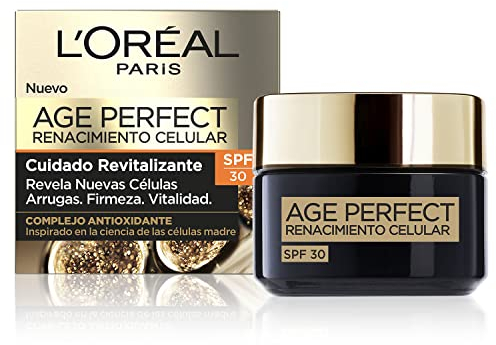 L'Oréal Paris, Crema Regeneradora con SPF30 y Complejo Antioxidante para una piel lisa y luminosa, Age Perfect Renacimiento Celular, 50 ml