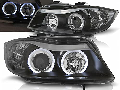 LED Angel Eyes Scheinwerfer Set für BMW E90/E91 3er 2005-09.2008 schwarz