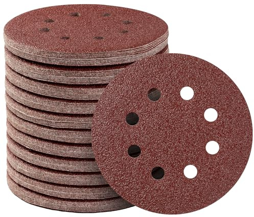 SATC 125mm Sanding Discs 120Pcs Orbital Sander Discs Hook and Loop Sanding Pads for Random Orbital Sander, 40 60 80 100 150 180 240 320 400 600 Grits Sanding Discs