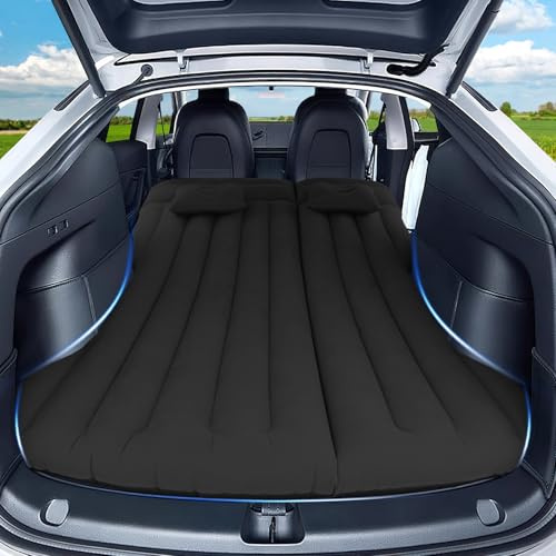 Handzee Car Air Mattress, Inflatable Bed Compatible with Tesla Model Y, Thickened Comfortable Durable, Foldable Mattress for Trunk/Rear Seat, Air Bed for Sleep Camping Travel (Black)