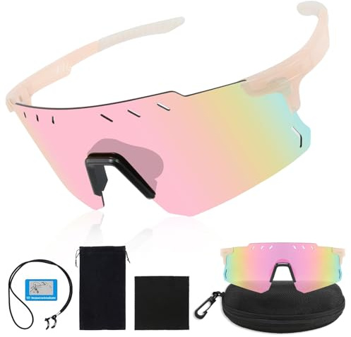 Fractoluxe Occhiali rapidi da donna Occhiali da ciclismo UV400 polarizzati Antivento sportivi per corsa, rave, fitness, sci, mountain bike, golf, attività