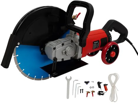 Levkitch Betonsäge 4000W Elektrische Steinsäge,Nass-Trocken Steinschneidemaschine Betontrennschneider mit Schnitttiefe 135mm,Betonschneider mit 350mm Diamantblatt Mauernutfräse (Blau/14zoll)