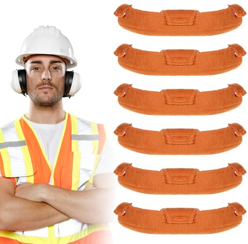 LIQWEI 6 Pcs Hard Hat Sweatband, Hard Hat Insert Replacement Reusable Hardhat Liners, Hards Hats Accessories for Chainsaw, Welding, Construction & Forestry Helmets