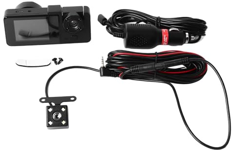 Cámara grabadora de Tablero de Instrumentos HD 1080P Frontal Interior Trasera con cámara de 3 Canales con monitoreo de estacionamiento y Sensor de Imagen de 5 Millones para