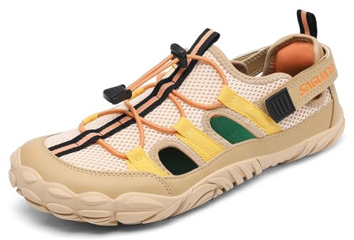 SAGUARO Sandali Uomo Donna Estivi Sandali Sportivi Comodi Antiscivolo Scarpe da Trekking Chiusa Traspirante Kaki, Gr.39