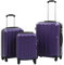 vidaXL Kofferset 3-tlg. Hartschalenkoffer Handgepäck Koffer Reisekoffer Rollkoffer Hartschale Trolley Set Business Reise Lila ABS 4 Rollen S M L