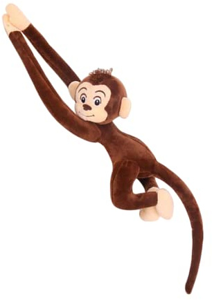 TONGMAN Mono de peluche colgante, juguete de peluche de brazo largo, muñeca mono cortina, 27.5 pulgadas (marrón)