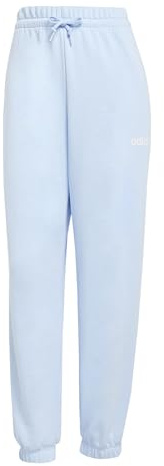 adidas Damen Essentials LINEAR French Terry Cuffed Pants, Glow Blue/White, S